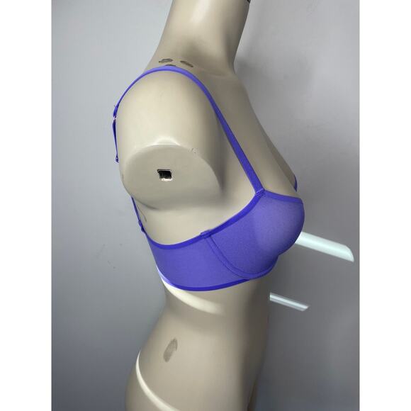 Smoothez by Aerie Women's Size 32D Balconette Bra Blue Mesh Sheer Underwire NWT - Picture 5 of 7